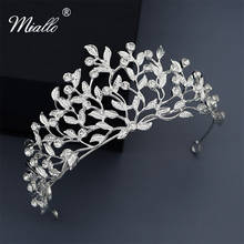 Miallo Leaves Austrian Crystal Wedding Tiaras and Crowns Women Headpieces Queen Princess Crown Bridal Hair Jewelry 2024 - buy cheap