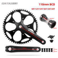 Crankset 170/172.5mm 130 bcd estreito corrente larga 50/52/54/56/58/60t com suporte inferior bb manivelas da liga de alumínio 2024 - compre barato