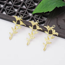 20pcs Flower Leaf Branch Connectors Pendant Charms Quality Brass Metal Gold Silver Color DIY Wedding Hair Jewelry Accessories 2024 - buy cheap