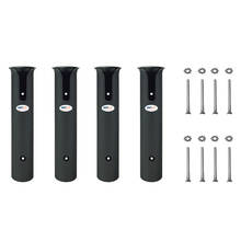 4 Poles Wall Mounted Fishing Rod  Tubes Links Fishing Rod Holder Rack Rests With Screws, Black 2024 - buy cheap