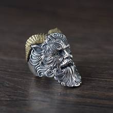 Anillos Vintage de Ram Horn Satan para hombre, anillos de calavera Punk para fiesta en motocicleta, anillo gótico de Diablo, accesorios de joyería de moda para hombre 2024 - compra barato