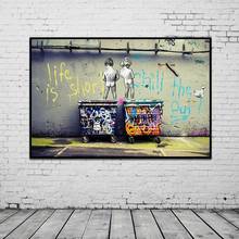 Banksy Graffiti Art Canvas Painting Posters Prints"Life Is Short Chill The Duck Out" Wall Art Picture Living Room Decor Cuadros 2024 - buy cheap