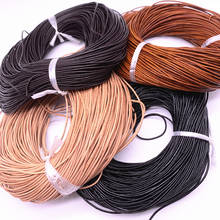 Cuerda redonda de cuero genuino para hacer joyas, cuerda de 5 yardas, 1,5mm, 100%, para collar, pulsera, DIY 2024 - compra barato