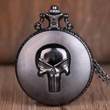 Steampunk Anime Skull Quartz Pocket Watches For Men Antique Black Pocket Watch With Necklace Chain Watches Best Gift 2024 - buy cheap