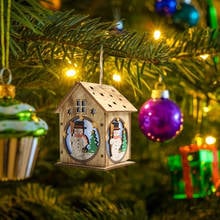 Wood House Light Christmas Tree Decor Luminous Pendant Hanging Ornaments Ornaments DIY Christmas Party Decorations 2024 - buy cheap