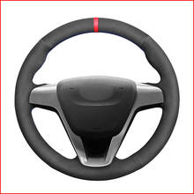 MEWANT Black Suede Leather Steering Wheel Cover for Lada Vesta 2015 2016 2017 2018 2019 Xray 2015-2019 2024 - buy cheap
