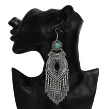 New Vintage Tassel Drop Dangle Earring Zamak Gypsy Long Tassel Crystal Earring for Women Indian Bohemia Gypsy Jewelry 2024 - buy cheap