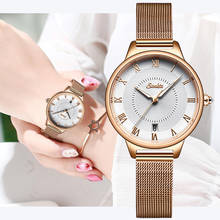 2021 Unique Women Round Watch Rose Gold Lady Elegant Wristwatch SUNKTA Brand Minimalism Casual Dress Watch for Female Gift Clock 2024 - buy cheap