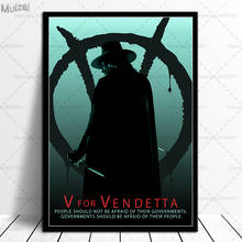 V for Vendetta-póster de película clásica, pintura en lienzo, carteles e impresiones, imagen artística de pared para decoración del hogar y sala de estar 2024 - compra barato