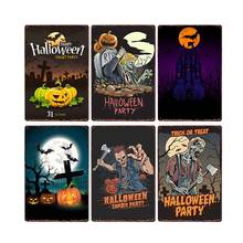 Halloween Sign Plaque Metal Vintage Pub Poster Retro Decorative Cafe Wall Decoration Home Decor 20x30cm 2024 - buy cheap