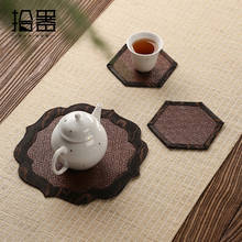 Tapete de tecelagem de vime xiangyunsha, esteira para chá, cerimônia de chá, estilo japonês, toalha para chá, arte, aquecimento da mesa 2024 - compre barato