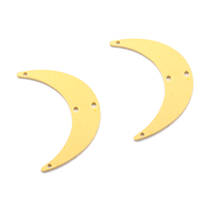 20Pcs Raw Brass Horn Crescent Moon Charms Connector With 4 Holes Diy Jewelry Findings For Pendant Necklace Making 2024 - buy cheap