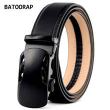 New Men's Belt Real Leather Black Automatic Buckles Casual Cowhide Ratchet Belts For Men High Quality Fashion Wasit Strap Male 2024 - buy cheap