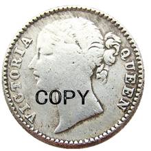 En (08) 1/4 rupé indio 1840 monedas de copia chapadas en plata antigua 2024 - compra barato