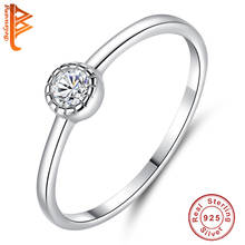 Winter NEW Fashion 925 Sterling Silver Cubic Zirconia Round Crystal Rings for Women Party Anniversary Finger Rings Jewelry Gift 2024 - buy cheap