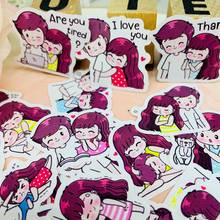 38 pcs Cute couple decorative paper stickers cartoon characters diary stickers DIY stickers children gifts 2024 - buy cheap