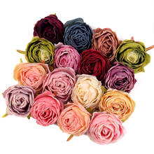 Rosa Artificial de seda para decoración del hogar, cabeza de flor de 7cm de alta calidad para decoración de boda, corona DIY, suministros de pared de flores falsas, 50 Uds. 2024 - compra barato