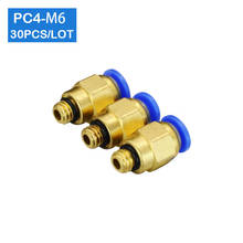 HIGH QUALITY 30pcs PC4-M6, 4mm to M6 Pneumatic Connectors male straight one-touch fittings 2024 - buy cheap