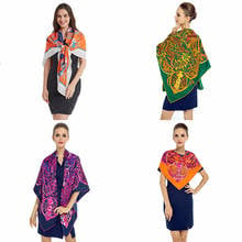 Многоцветный Роскошный бренд Matagorda женский шарф 100% шелк саржа 51 дюймов высококачественный пашминовый палантин шарфы-пончо шали и обертывания 2024 - купить недорого