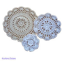 10/15/20cm NEW lace cotton table place mat crochet coffee placemat pad Christmas drink coaster cup mug tea dining doily kitchen 2024 - buy cheap