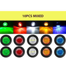 Luz de led marcador lateral, lâmpada de sinal, pequena, redonda, 5 cores, 12v, 3led, 3/4 ", reboque de carro, caminhão, lateral, luzes de bala, 10 peças 2024 - compre barato