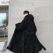 Japonês estilo moda urbana, jaquetas compridas com capuz, manto masculino de veludo, sobretudo casual, capas steampunk 2024 - compre barato