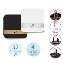 AC90-260V Samrt Wireless Doorbell 300M Range 52 Chimes Home Call Bell Doorbell 1 Button 1 2 3 Receivers EU/US Optional 2024 - buy cheap