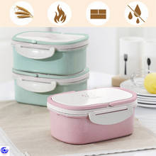 Wheat Straw Cartoon Lunch Box Portable School Kid Bento With Spoon Food Storage Container Picnic Office Microwavable BPA Free 2024 - compre barato