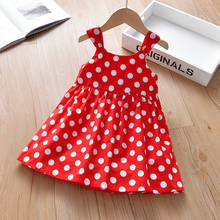 Summer Girls Polka Dots Red Dress for Kids Sling Cute Casual Clothing Baby Fashion Sundress 2024 - buy cheap