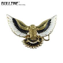The Bullzine-hebilla con águila para cinturón, esmalte con acabado dorado, FP-01348 con bucle de 4cm de ancho 2024 - compra barato