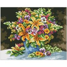 Elegant Lily Vase patterns Counted Cross Stitch 11CT 14CT 18CT DIY Cross Stitch Kits Embroidery Needlework Sets home decor 2024 - buy cheap