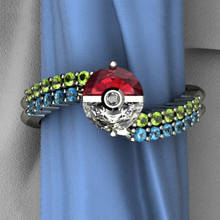 Rongxing geométrico multicolorido cristal zircon anéis criativos para mulher cor prata arco-íris cz pedra anel de noivado jóias 2024 - compre barato