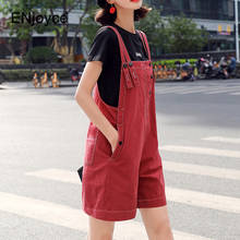 Summer Jumpsuit Women All-match Korean Style High Waist Bodysuit Rompers Shorts Overalls Wide Leg Retro Red Kawaii Playsuits 2024 - buy cheap