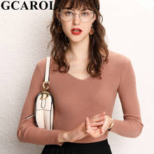 GCAROL New Fall Winter Women V Neck Sweater 30% Wool Cashmere Jumper Stretch OL Elegant Base Knit Pullover 2XL 2024 - buy cheap