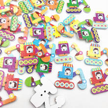 30pcs Large Wood Buttons Mixed Pattern Cartoons Sewing Button Scrapbooking Embellishments Crafts Decorative Boutons WB673 2024 - buy cheap