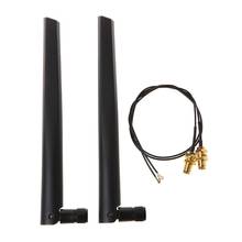 Enrutador WiFi de banda Dual, antena de RP-SMA de tarjeta de red, 2x 6dBi, 2,4 GHz, 5GHz, 2 x Cable U.fl IPEX N8S5 2024 - compra barato