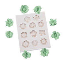 Various mini flower shape baking tools fondant cream mousse cake chocolate pink silicone mold wedding decoration mould 2024 - buy cheap