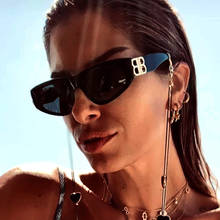 Солнцезащитные очки «кошачий глаз» для мужчин и женщин, роскошные винтажные овальные солнечные очки, UV400, 2021 2024 - купить недорого