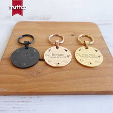 Retailing new style personalized design tasty pattem stainless steel dog round tag can crave name tag dog tag for pet 3 colours 2024 - buy cheap