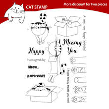 Cartoon Cat Clear Stamps For Scrapbooking Card Making Photo Album Silicone Stamp DIY Decorative Crafts 2024 - buy cheap