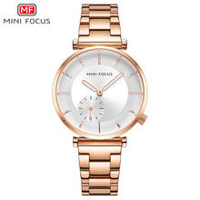 MINI FOCUS-relojes de oro rosa para mujer, pulsera de lujo de acero, resistente al agua, de marca superior, 0333 2024 - compra barato