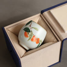 Xícara de chá de porcelana retrô de cerâmica 95ml, conjunto de chá kung fu, copos mestre, caixa de presente, artigos de bebidas, decoração caseira artesanal 2024 - compre barato