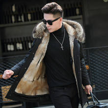 Real Coat Parka Natural Mink Liner Men Winter Racoon Fur Collar Parkas Luxury Jacket ML-GF18p615 KJ1192 2024 - buy cheap