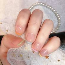 24pcs fake nails french manicure Candy color French False nail Detachable evil Manicure pre design acrylic nail tips 2024 - buy cheap