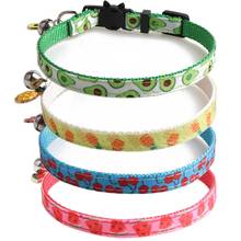 Fruits Pattern Pets Cat Collars with Pineapple Watermelon Cherry Pendant Safety Buckle Puppies Necklace Bow Tie Kitten Collar 2024 - buy cheap