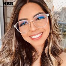 HBK Fashion Round Glasses Frames Women Vintage Style Blue Light Blocking Eyewear Brand Optical Computer Glasses UV400 2024 - buy cheap