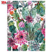 Cactus rosa flor 5d diy pintura diamante ponto cruz quadrado completo broca redonda diamante bordado kits decoração para casa as0665 2024 - compre barato