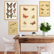 ВИНТАЖНЫЙ ПЛАКАТ с бабочками и принтом насекомых, античная иллюстрация, настенная живопись, Картина на холсте для гостиной, домашний декор 2024 - купить недорого