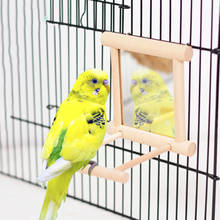 Espelho para aves com perca, espelho para aves, brinquedo de suporte, pássaro, papagaio, baratas, gaiola 2024 - compre barato