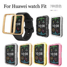 Funda de PC con diamantes de imitación para Huawei Watch Fit, cubierta protectora de lujo, accesorios protectores de pantalla para Huawei watch fit 2024 - compra barato